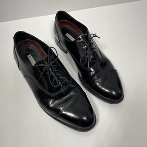 Florsheim Mens Black Cap Toe Oxford Dress Shoes Lace Up Leather Size 10 3E